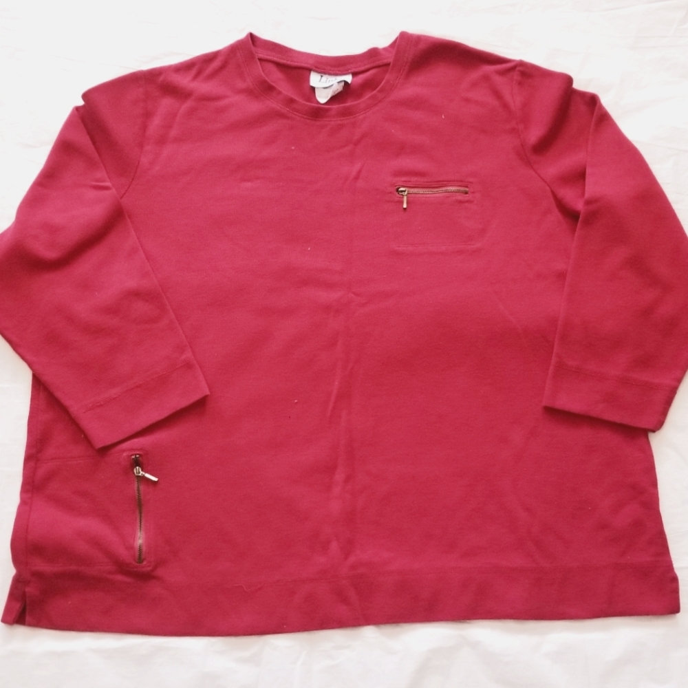 LINKS Women's Pullover Long Sleeve Top Size 3X RED